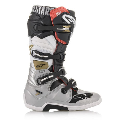 Alpinestars Tech 7 Boots Black/Silver/White/Gold