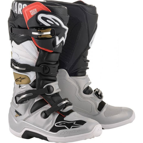 Alpinestars Tech 7 Boots Black/Silver/White/Gold