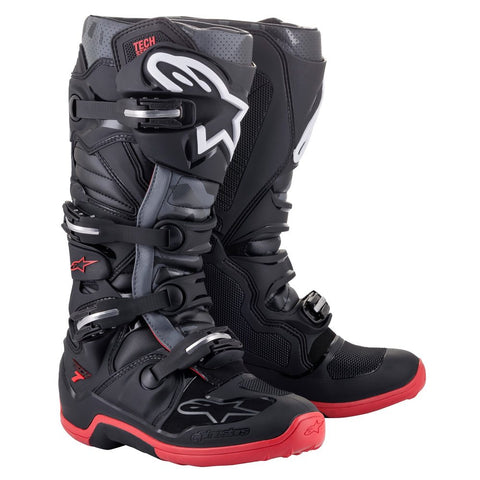 Alpinestars Tech 7 Boots (Black/Cool Grey/Red)